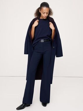 NWOT Banana Republic Modern Flare City Stretch Pant Navy #853869